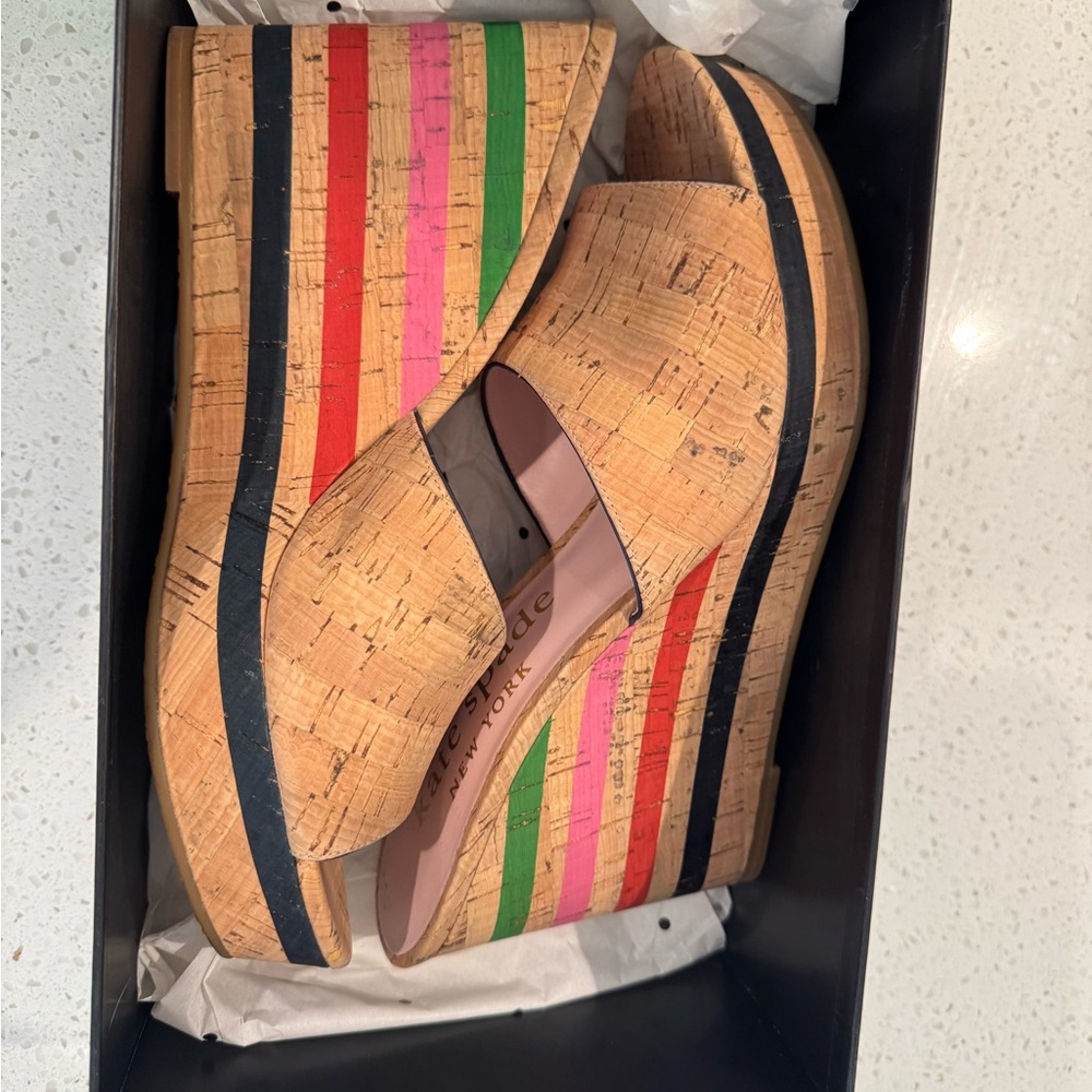 Kate Spade Multicolor Cork Wedges